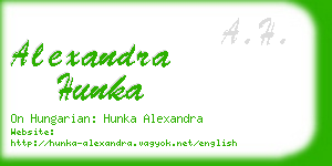 alexandra hunka business card